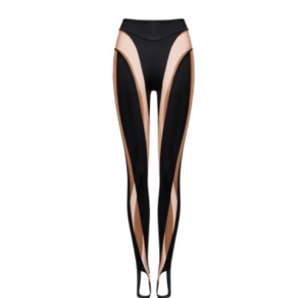 New Mugler x h and m panel leggings size 8 these are in the beige color